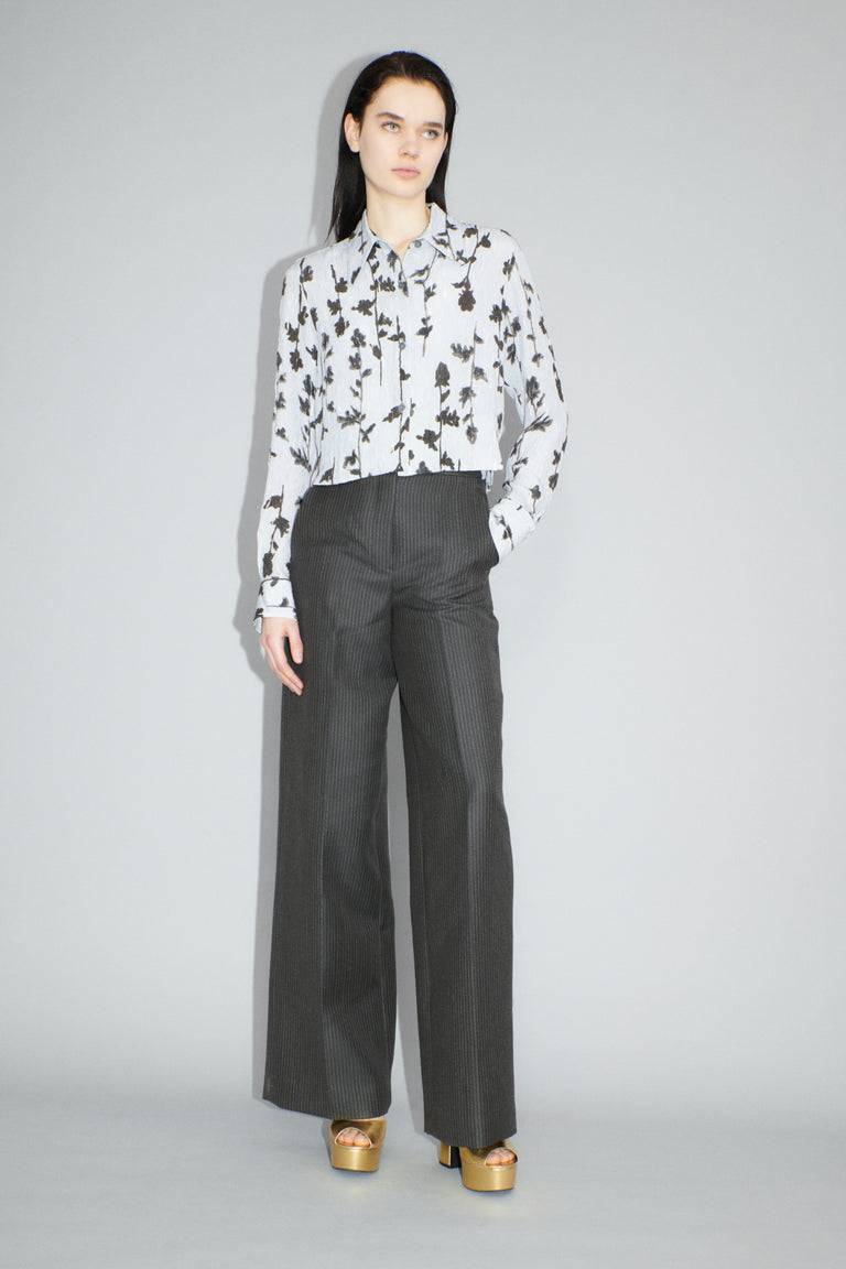 Odeeh Flower Items on Crushed Crepe Bluse, Airblue Sonderangebot