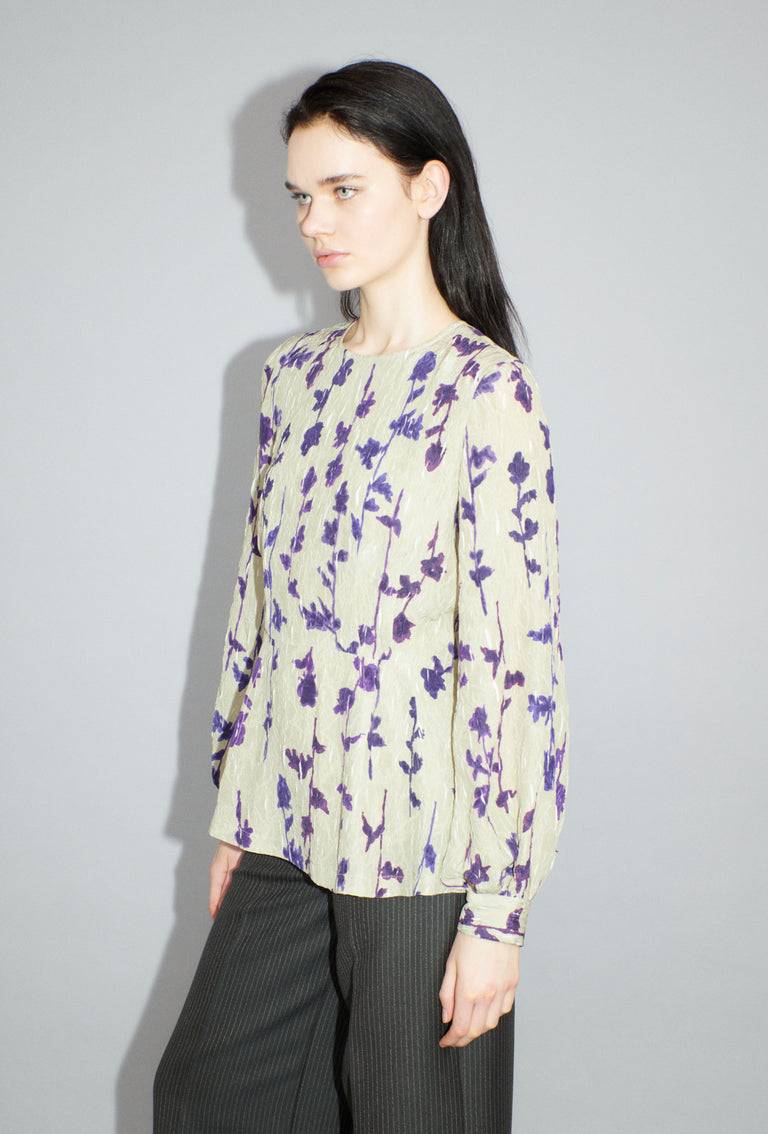 Odeeh Flower Items on Crushed Crepe Bluse, Almond Günstig kaufen