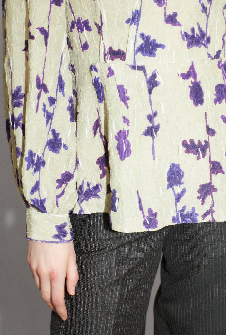Odeeh Flower Items on Crushed Crepe Bluse, Almond Günstig kaufen