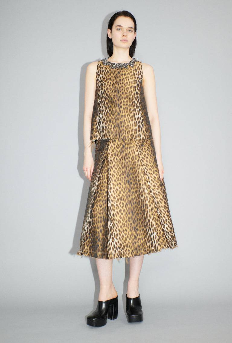 Odeeh Leopard Jaquard Top, Hazelnut Großer Ausverkauf