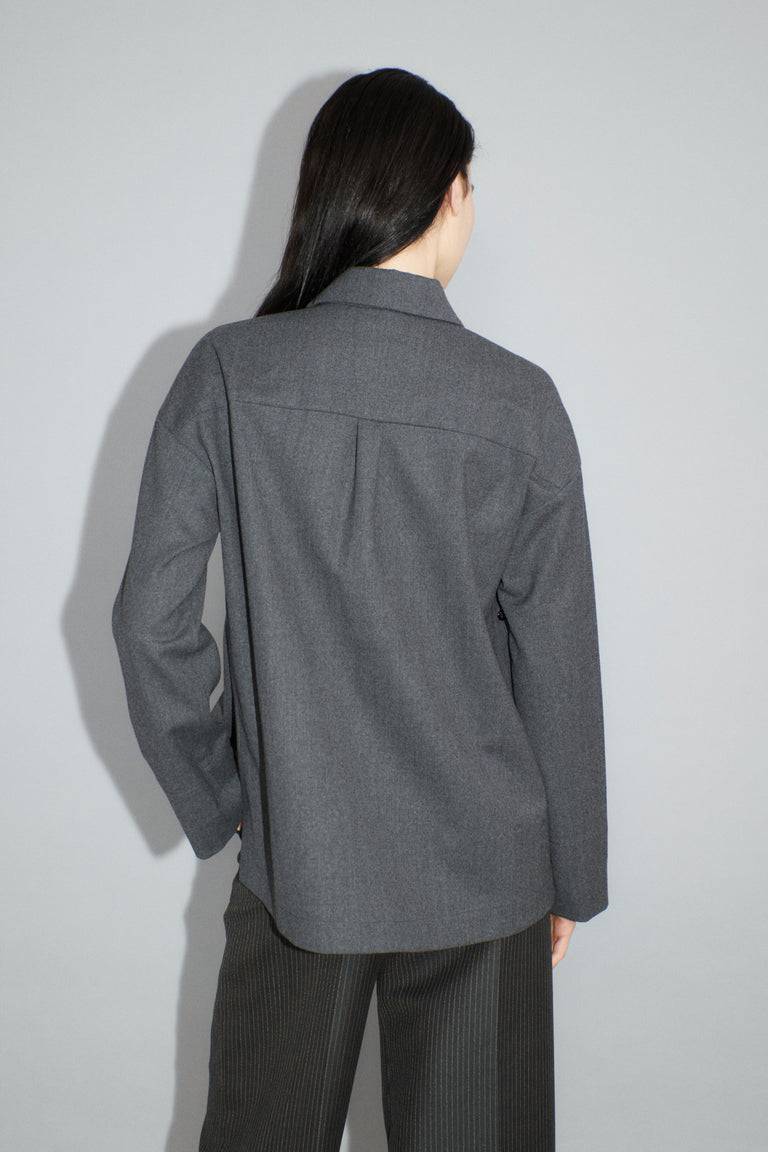 Odeeh Stretch Flannel Bluse, Granite Begrenztes Angebot