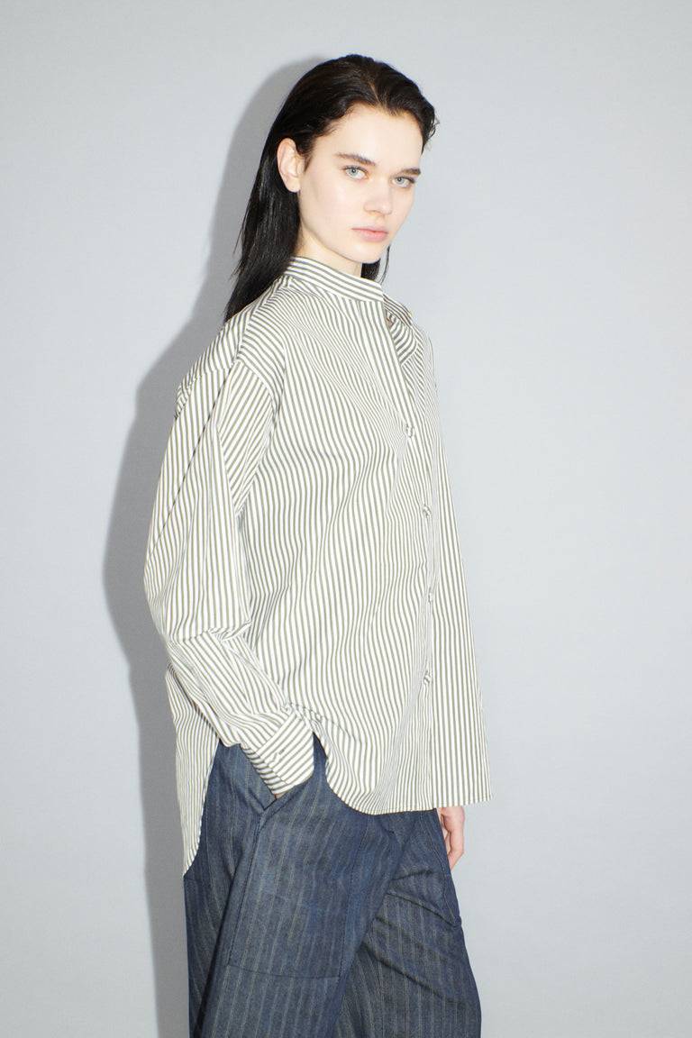 Odeeh Shirt Stripes Bluse, Dark Khaki Online Shopping