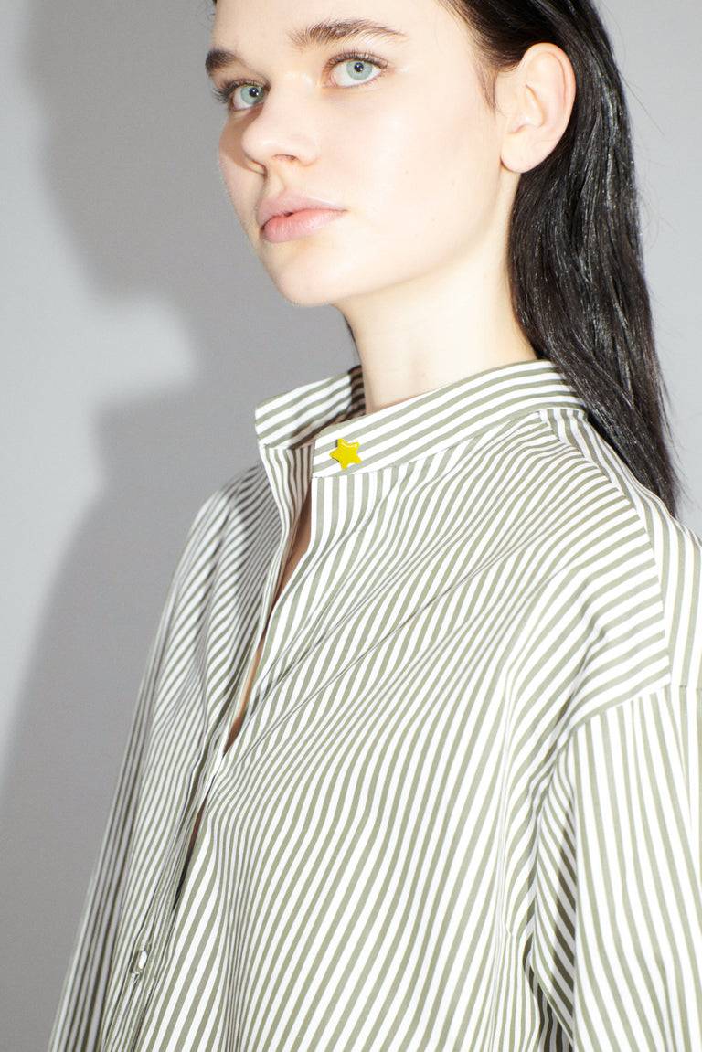 Odeeh Shirt Stripes Bluse, Dark Khaki Online Shopping
