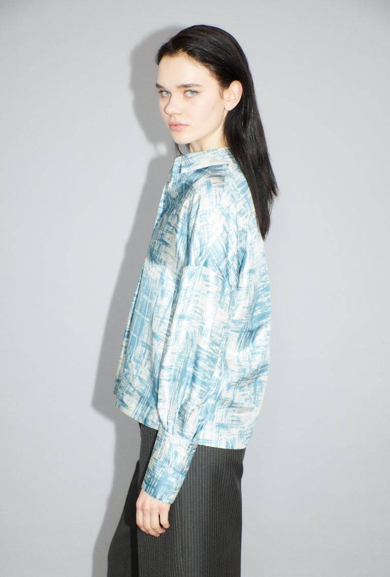 Odeeh Paintbrush Texture Bluse, Nordic Blue Exklusivangebot