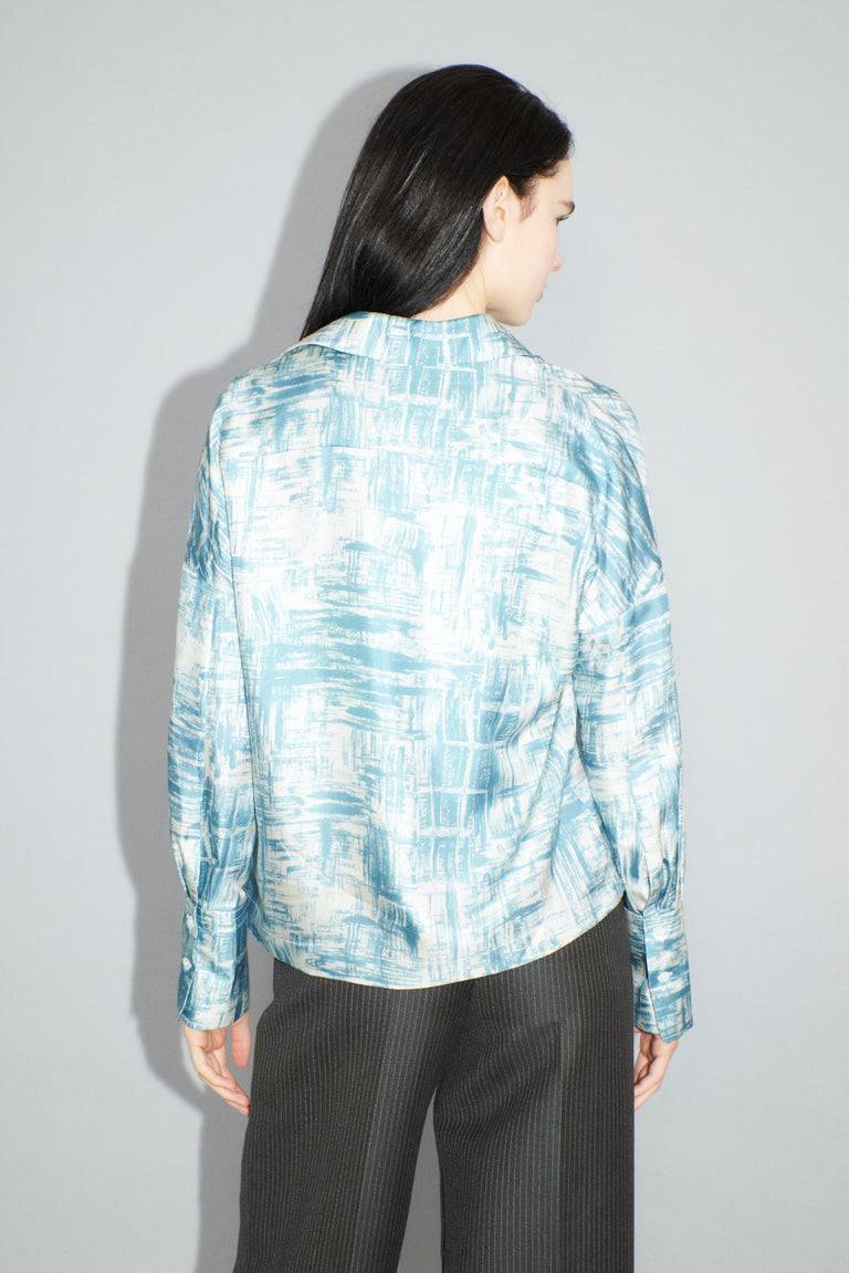 Odeeh Paintbrush Texture Bluse, Nordic Blue Exklusivangebot