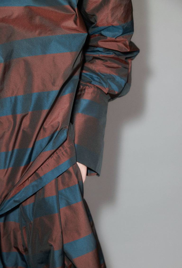 Odeeh Striped Taffeta Bluse, Burgundy Muttertagsangebot