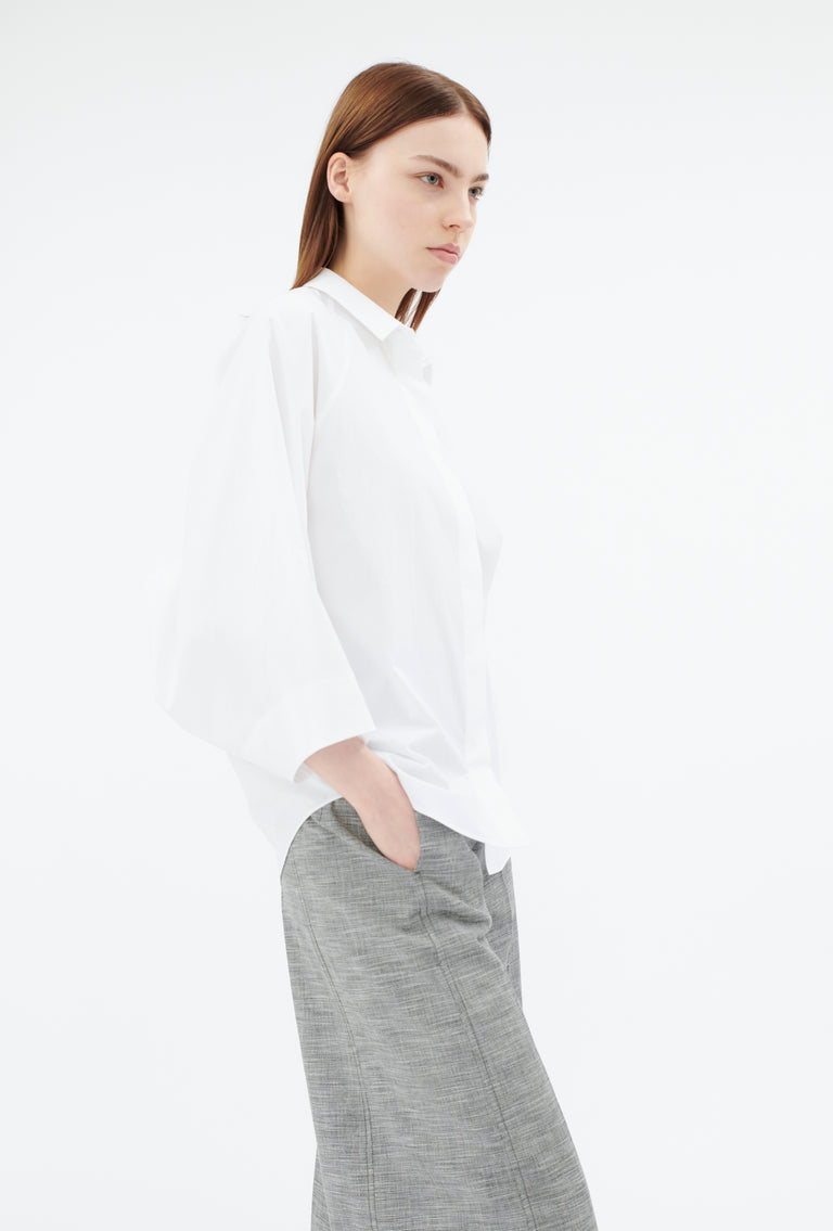 Odeeh Cotton Popeline Bluse, White Vatertagsangebot