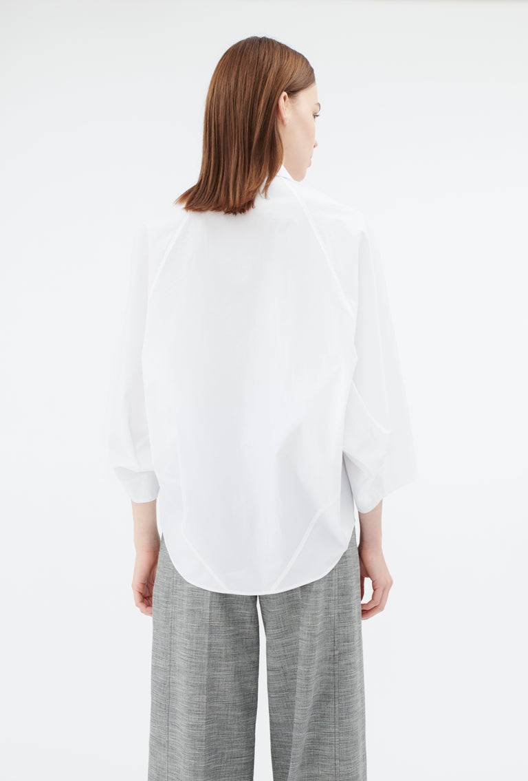 Odeeh Cotton Popeline Bluse, White Vatertagsangebot