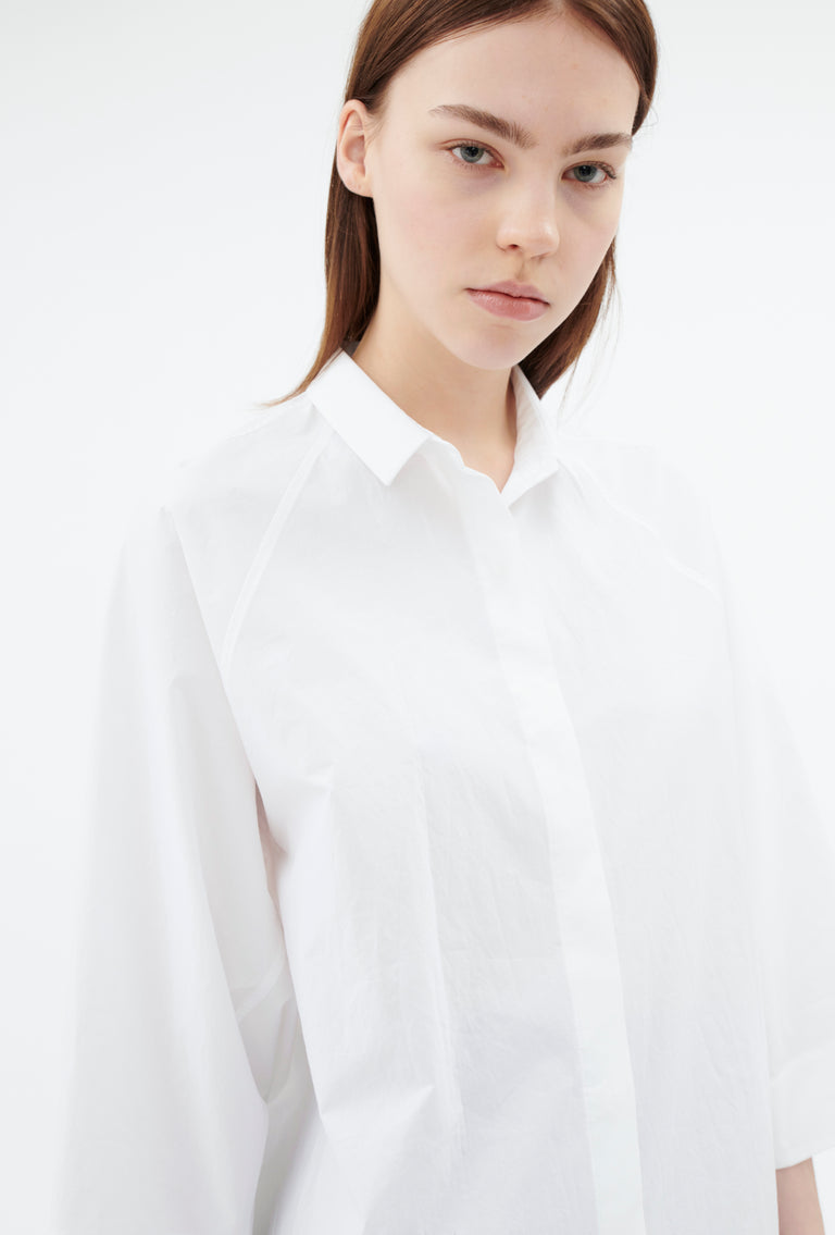 Odeeh Cotton Popeline Bluse, White Vatertagsangebot