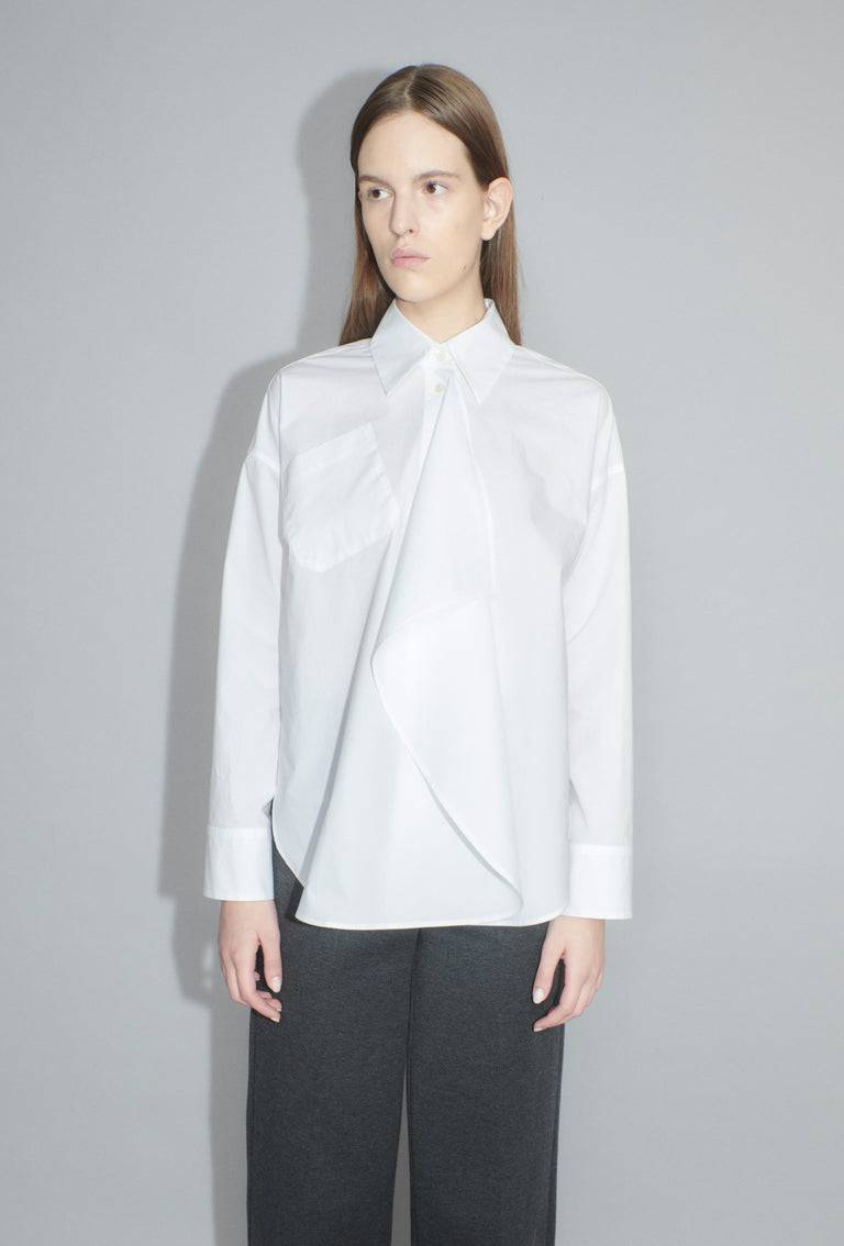 Odeeh Crushed Popeline Bluse, White Jubiläumsangebot