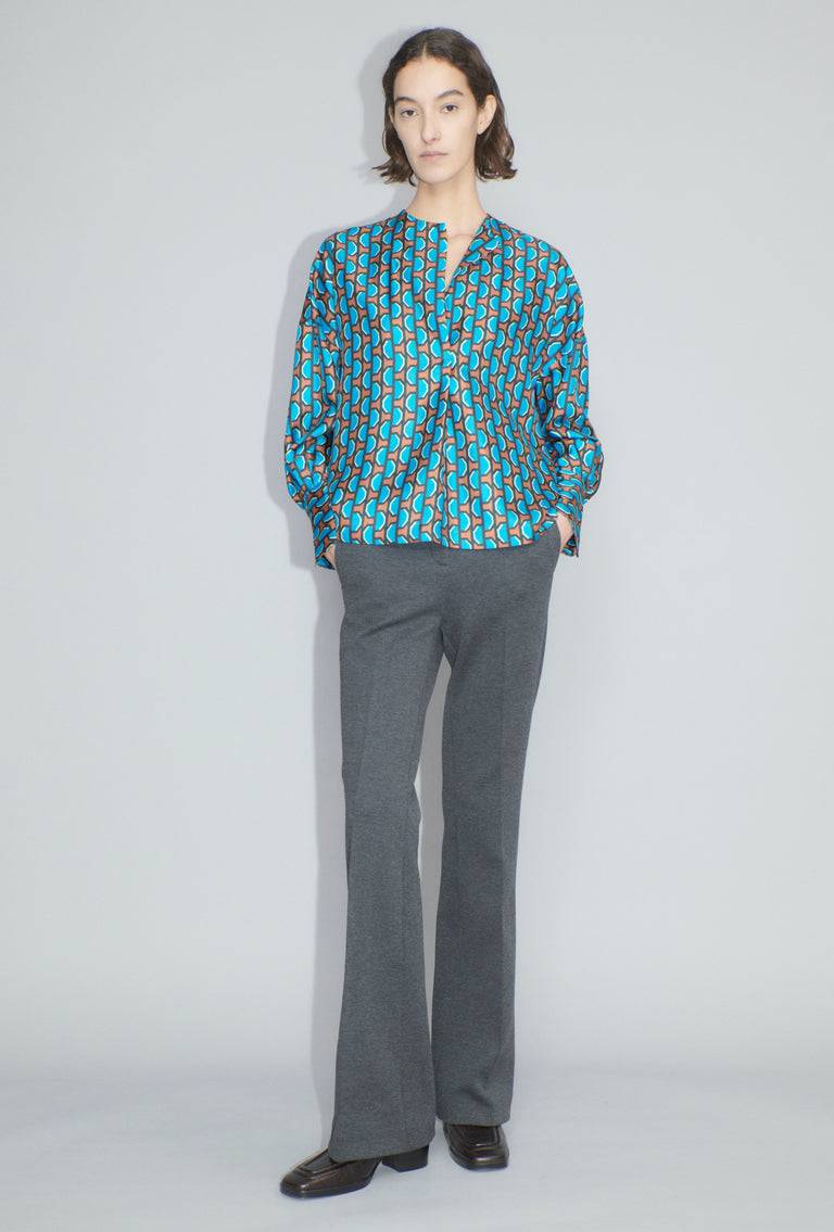 Odeeh Fancy Grid Bluse, Burnt Orange Lagerräumung