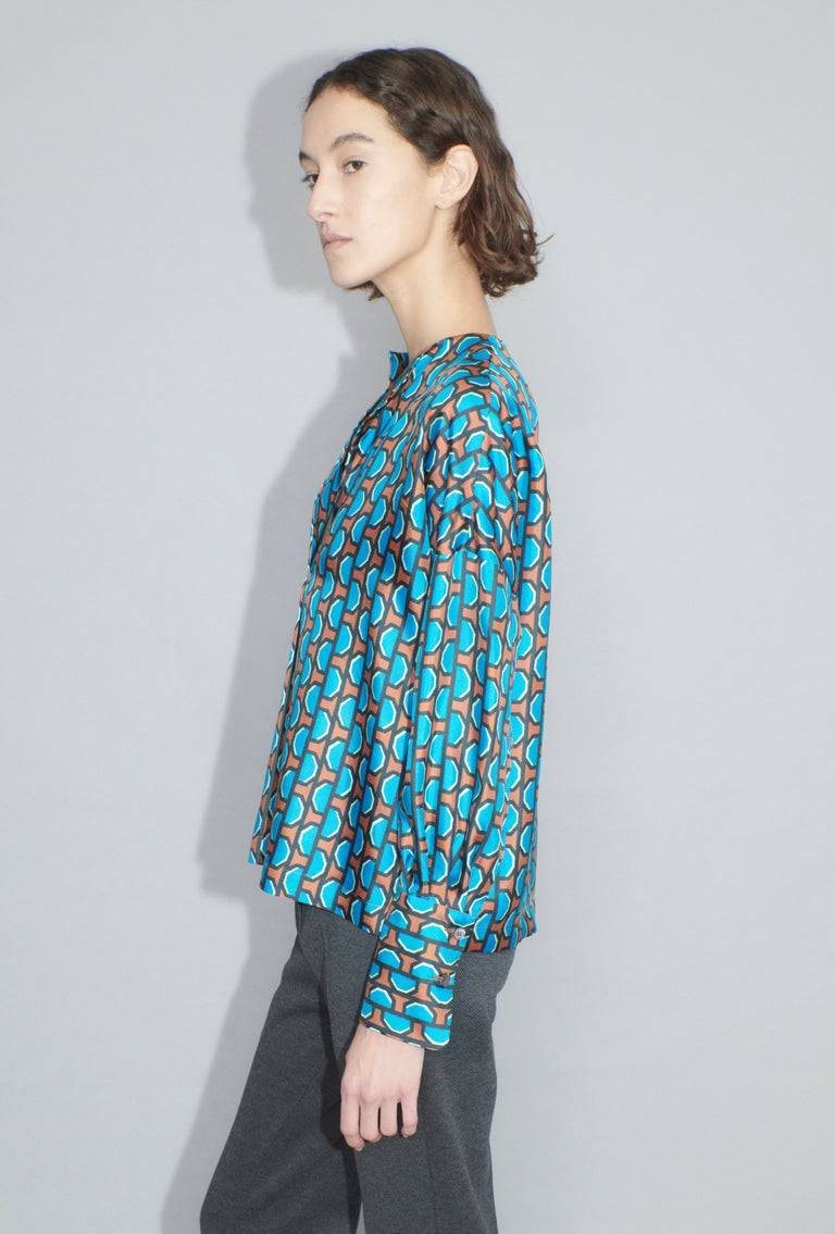 Odeeh Fancy Grid Bluse, Burnt Orange Lagerräumung