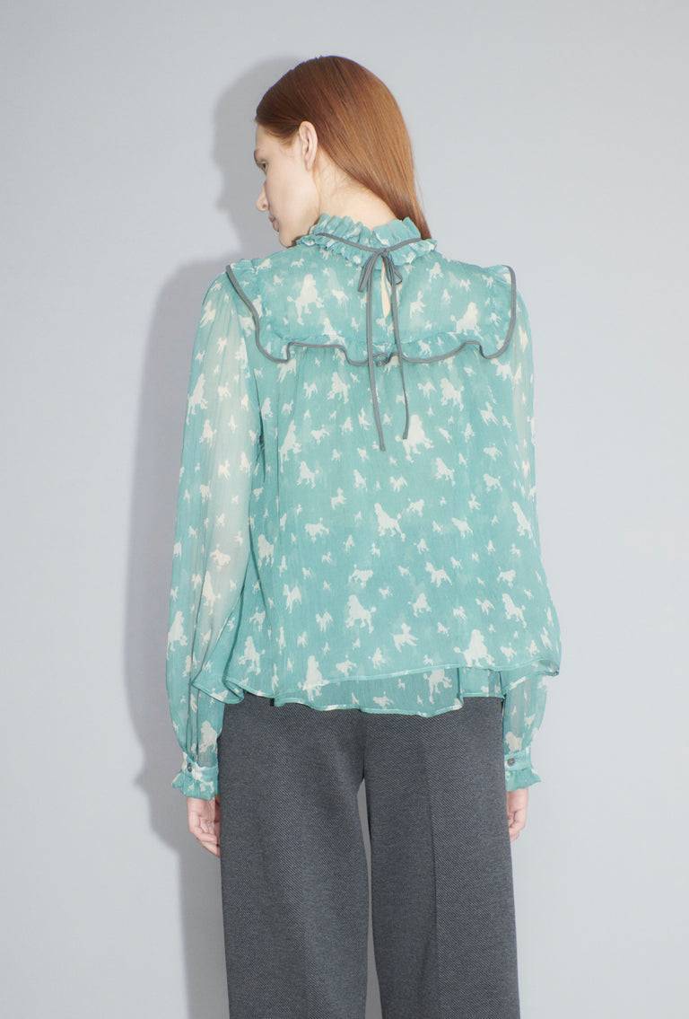 Odeeh Mini Poodles Bluse, Sea Green Heißer Verkauf
