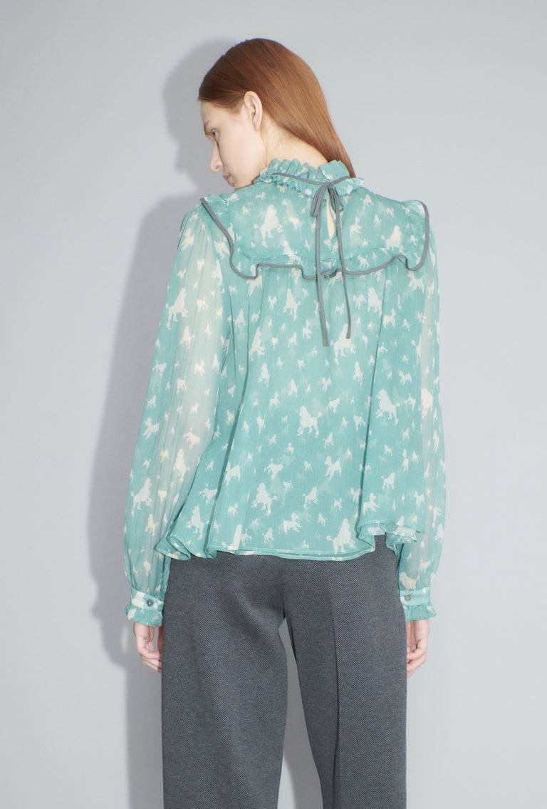 Odeeh Mini Poodles Bluse, Sea Green Heißer Verkauf