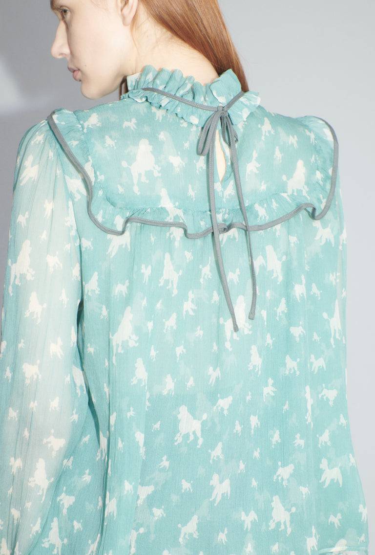 Odeeh Mini Poodles Bluse, Sea Green Heißer Verkauf