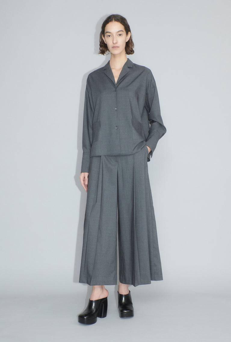 Odeeh Super Light Wool Bluse, Charcoal Neueste Mode