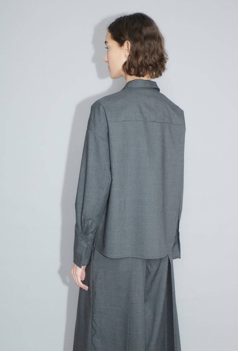 Odeeh Super Light Wool Bluse, Charcoal Neueste Mode