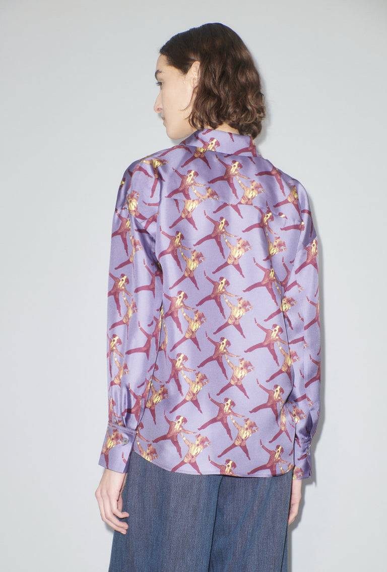 Odeeh Dancing Dogs Bluse, Lavender Zeitlich begrenztes Angebot