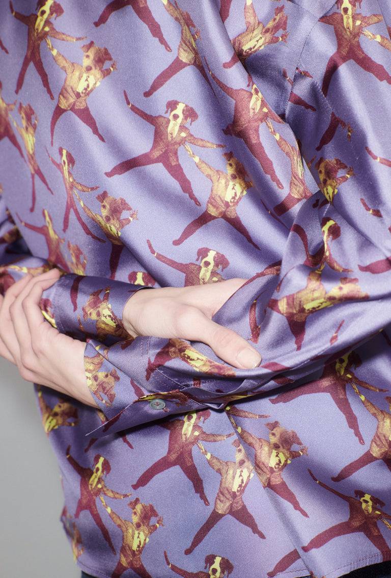 Odeeh Dancing Dogs Bluse, Lavender Zeitlich begrenztes Angebot