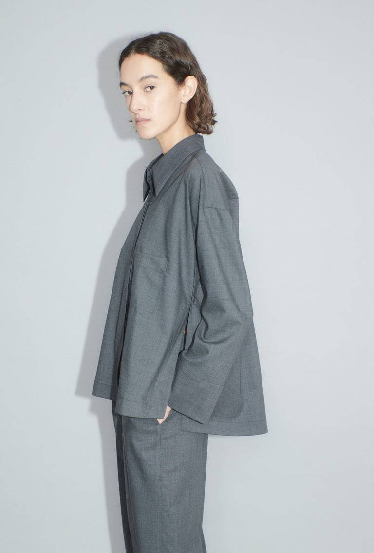 Odeeh Super Light Wool Bluse, Charcoal Neuheiten