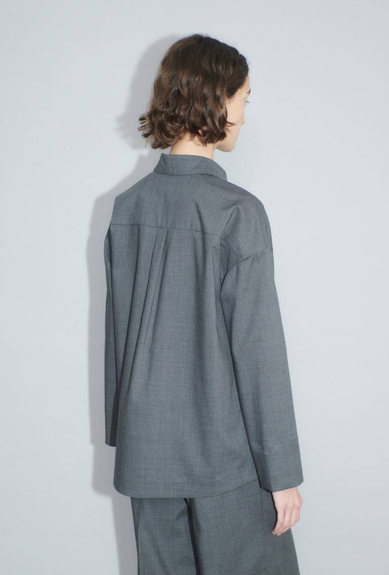 Odeeh Super Light Wool Bluse, Charcoal Neuheiten