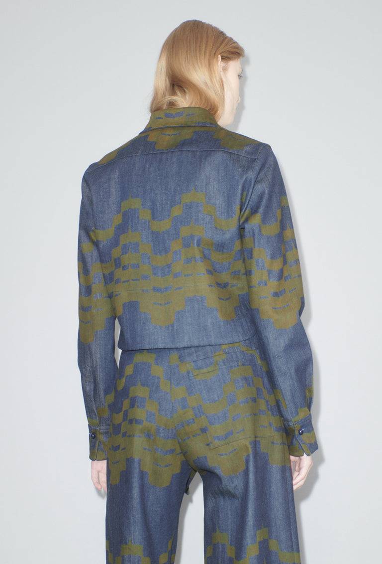 Odeeh Pigment Print Bluse, Dark Moss Bestseller
