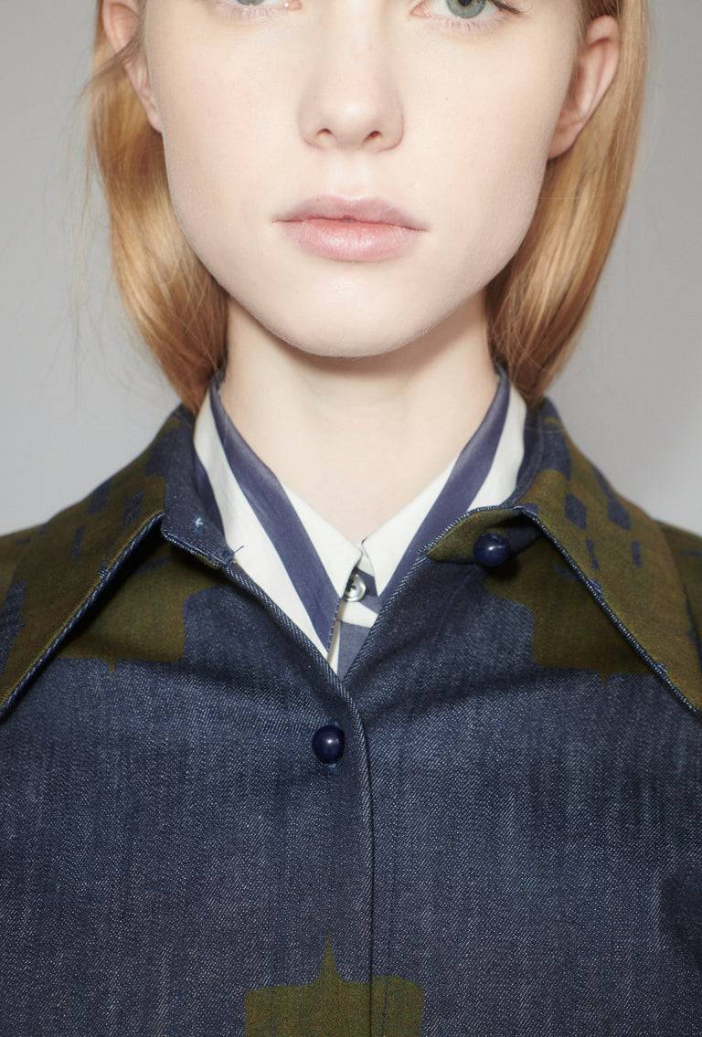 Odeeh Pigment Print Bluse, Dark Moss Bestseller