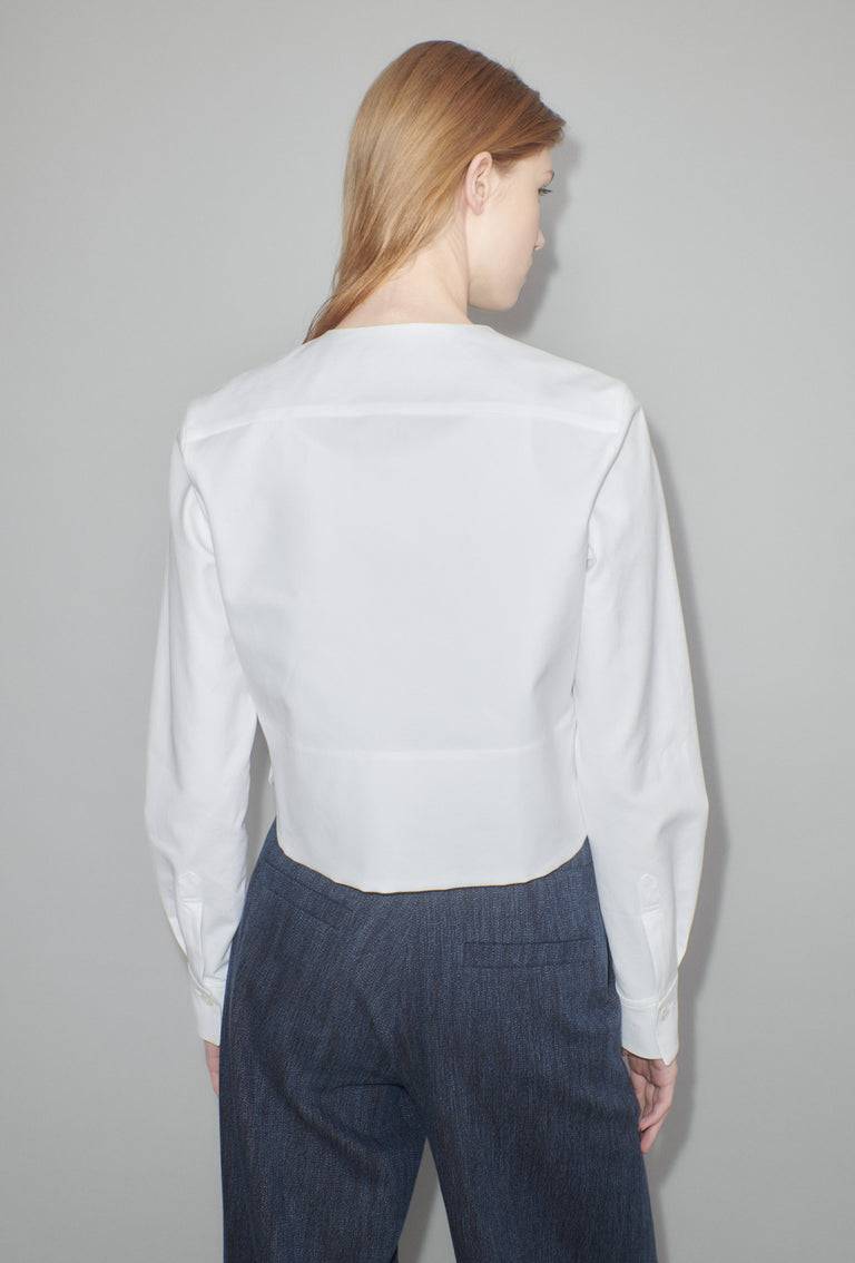 Odeeh Cotton Piquè Bluse, White Tägliche Deals