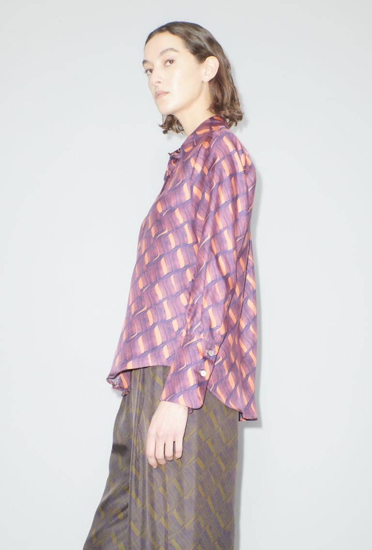 Odeeh Brush Waves Bluse, Flamingo Super Sparpreis