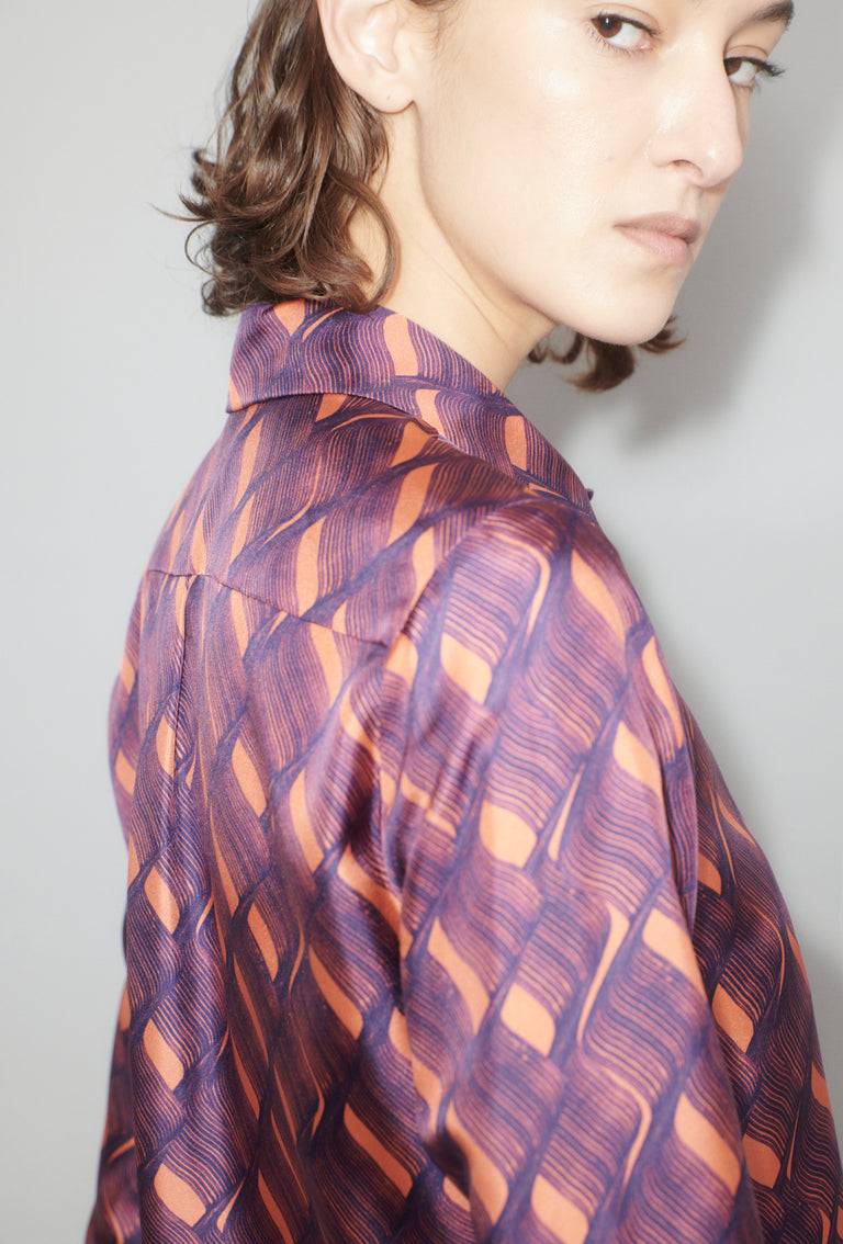 Odeeh Brush Waves Bluse, Flamingo Super Sparpreis