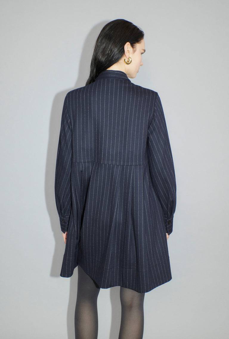 Odeeh Pin Stripe Jersey Kleid, Navy Sonderangebot der Fabrik