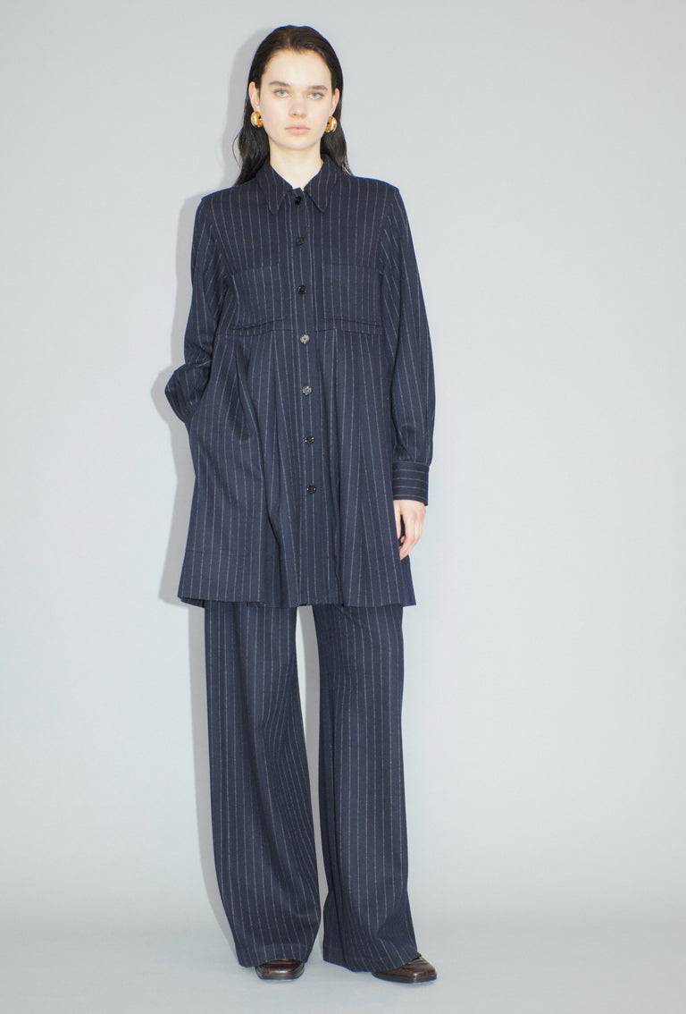 Odeeh Pin Stripe Jersey Kleid, Navy Sonderangebot der Fabrik