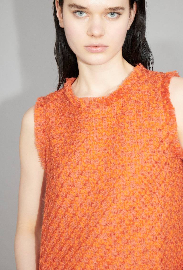 Odeeh Bouclé Tweed Kleid, Mandarin Vierteljährliche Förderung