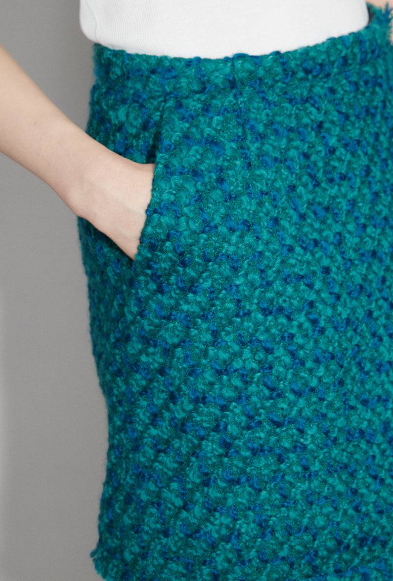 Odeeh Bouclé Tweed Rock, Dark Peacock Bis zu 55% Rabatt