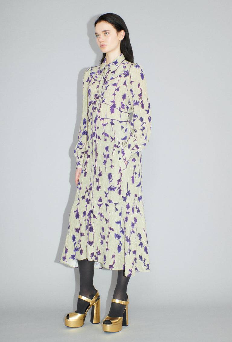 Odeeh Flower Items on Crushed Crepe Kleid, Almond Clearance-Verkauf
