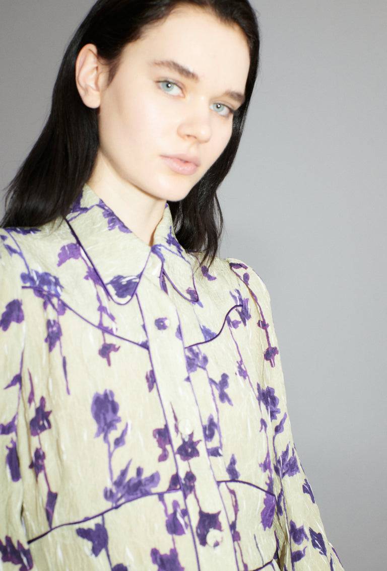Odeeh Flower Items on Crushed Crepe Kleid, Almond Clearance-Verkauf