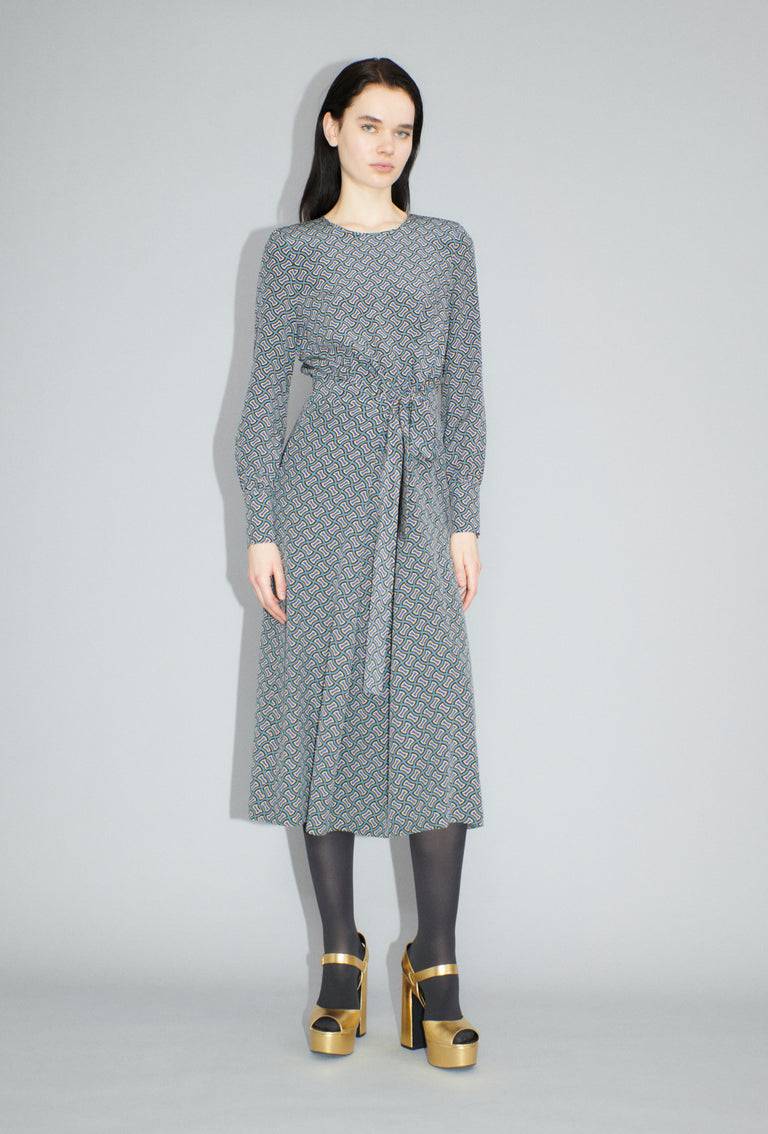Odeeh Morphid Grid on Crepe de Chine Kleid, Lake Green Speichern exportieren