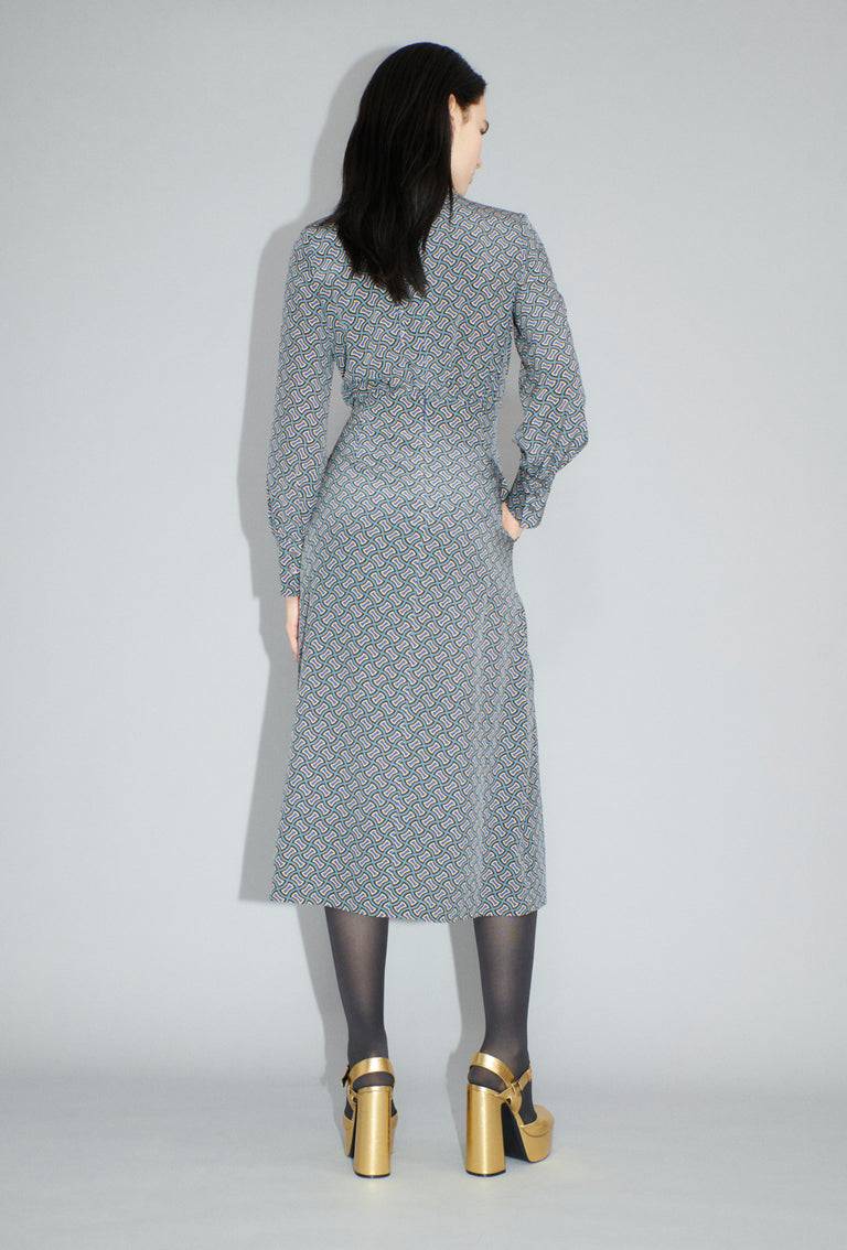 Odeeh Morphid Grid on Crepe de Chine Kleid, Lake Green Speichern exportieren