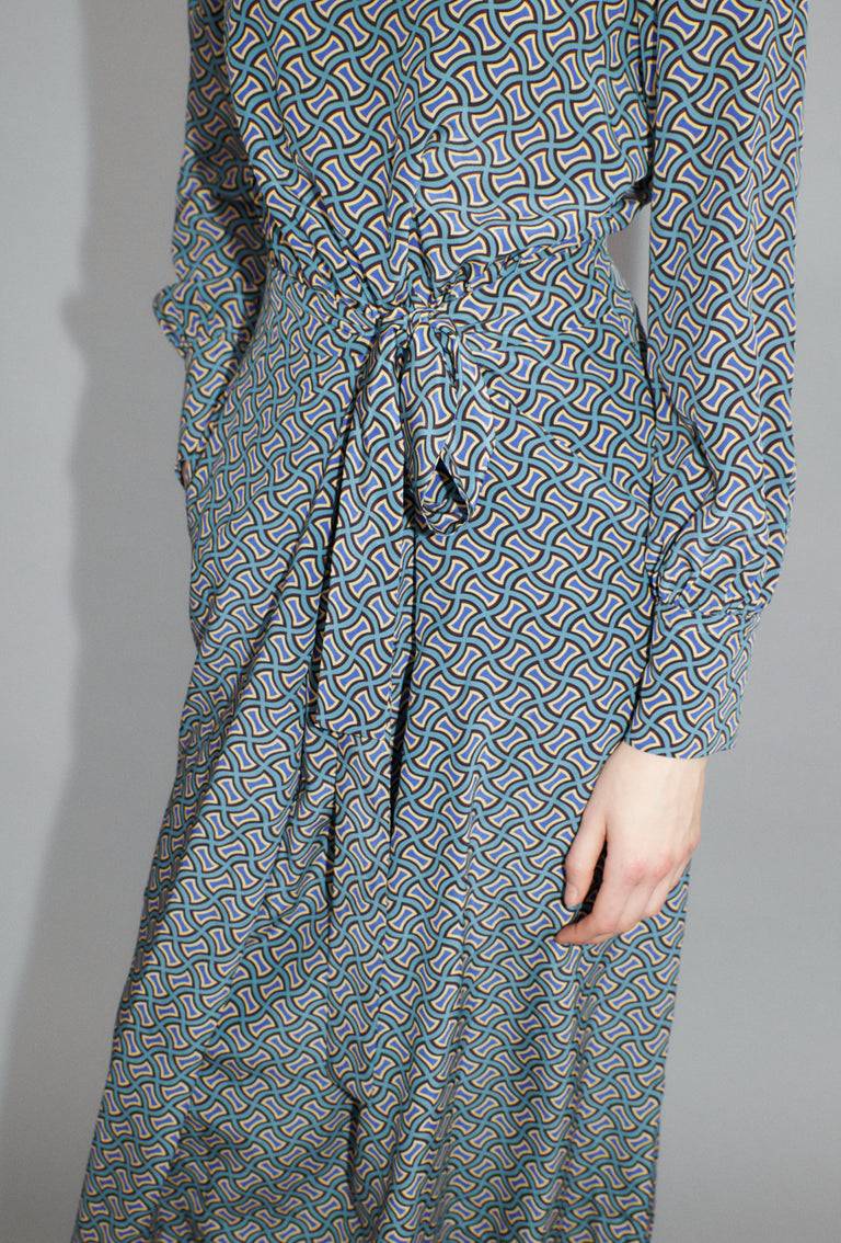 Odeeh Morphid Grid on Crepe de Chine Kleid, Lake Green Speichern exportieren