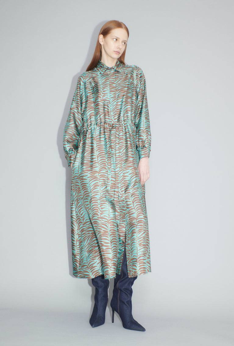Odeeh Op-Art Tree Kleid, Shellac 2025