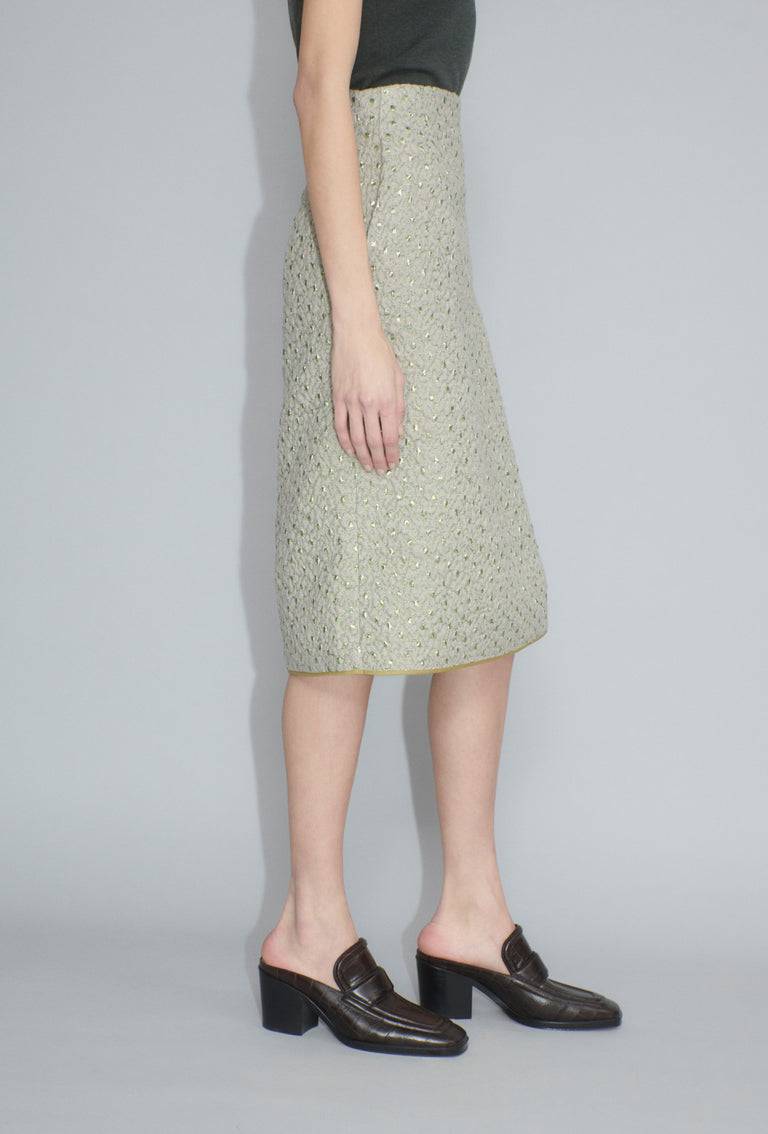 Odeeh Wool Cloqué Rock, Seaweed Kostenloser Versand