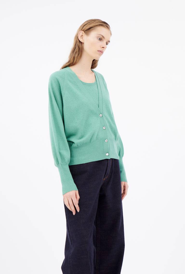 Odeeh Light Cashmere Cardigan, Mermaid Green Großer Ausverkauf