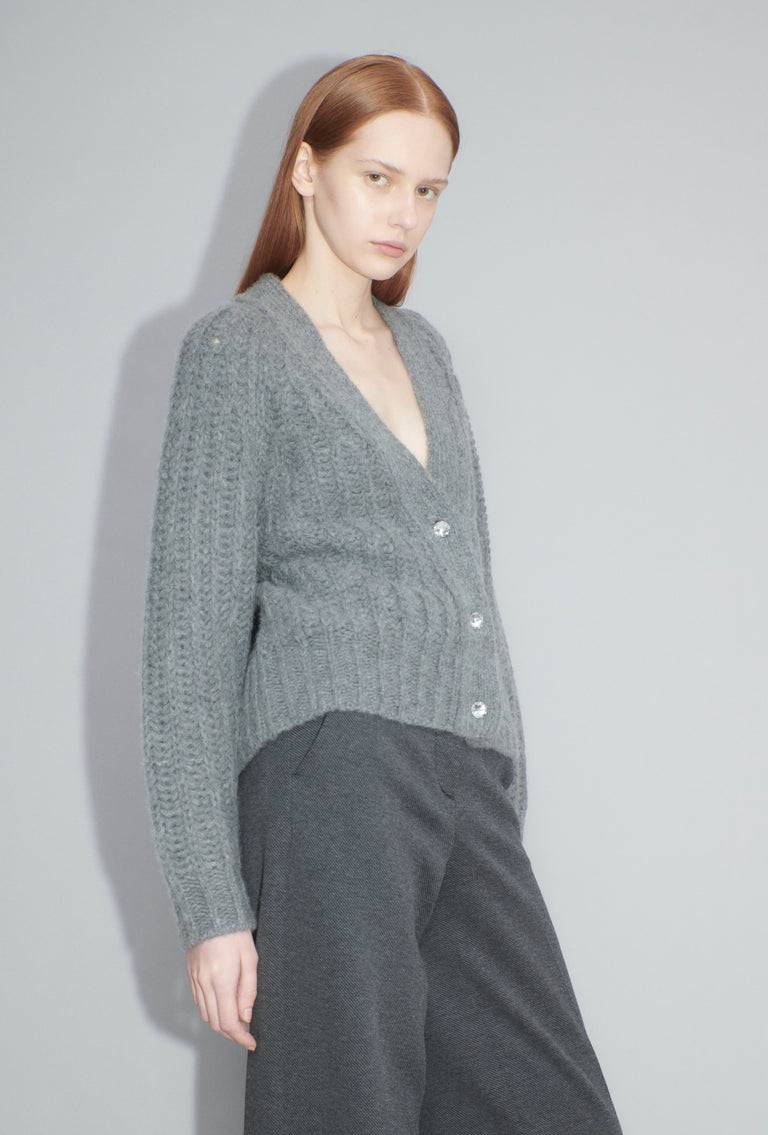 Odeeh Cashair Cardigan, Heather Grey Begrenztes Angebot