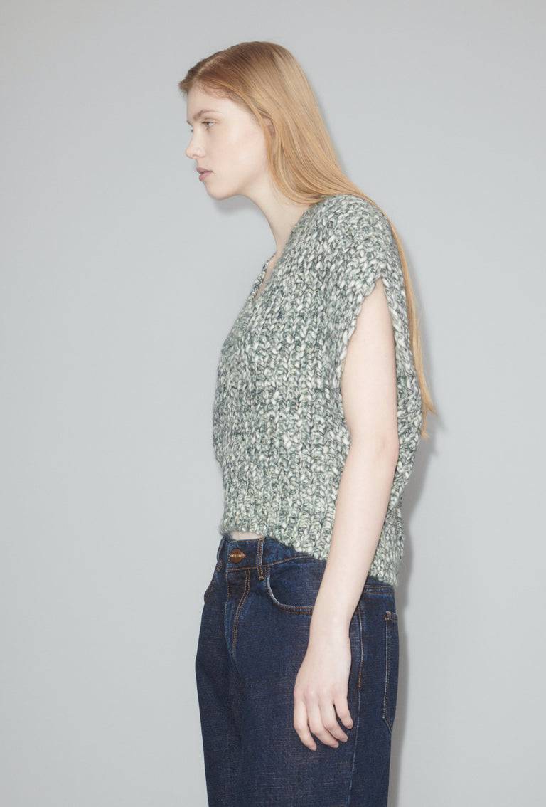 Odeeh Marbled Alpaca Wool Pullunder, Verdigris Black Friday