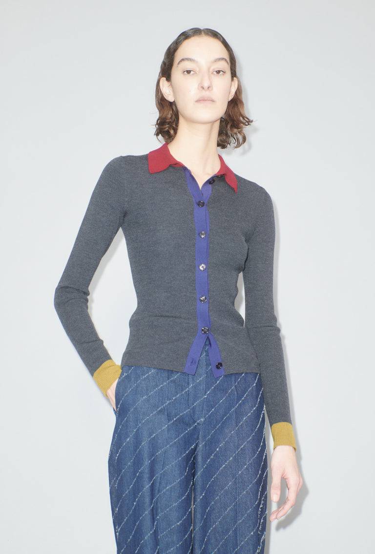 Odeeh Stretch Merino Cardigan, Charcoal Muttertagsangebot