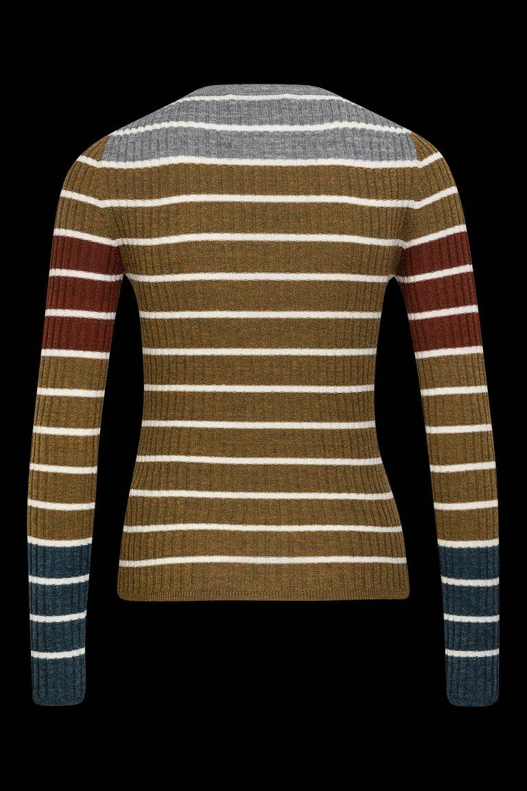 Odeeh Placed Stripe Pullover, Greengold Vatertagsangebot