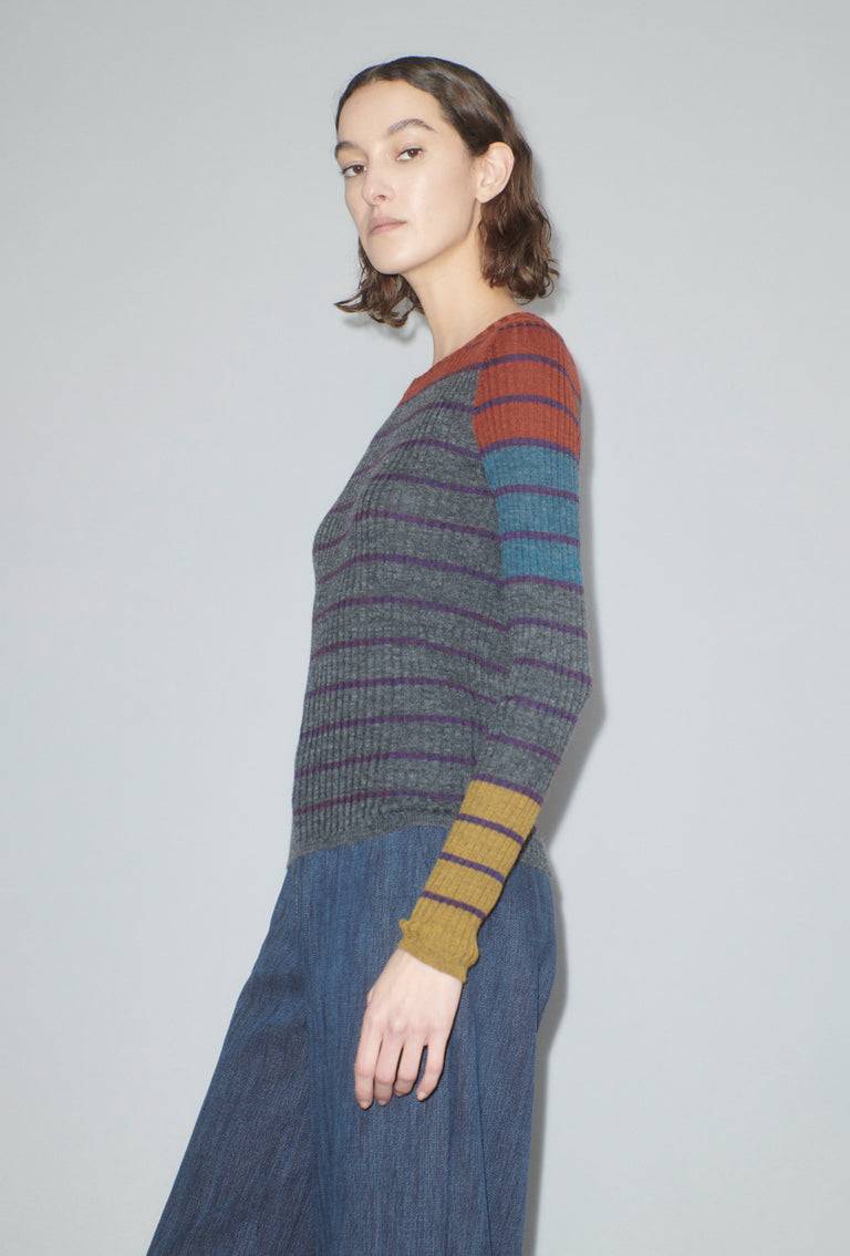 Odeeh Placed Stripe Pullover, Shadow Valentinstagsangebot