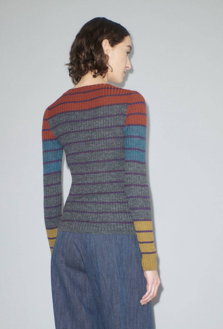Odeeh Placed Stripe Pullover, Shadow Valentinstagsangebot