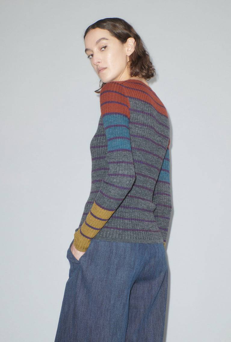 Odeeh Placed Stripe Pullover, Shadow Valentinstagsangebot
