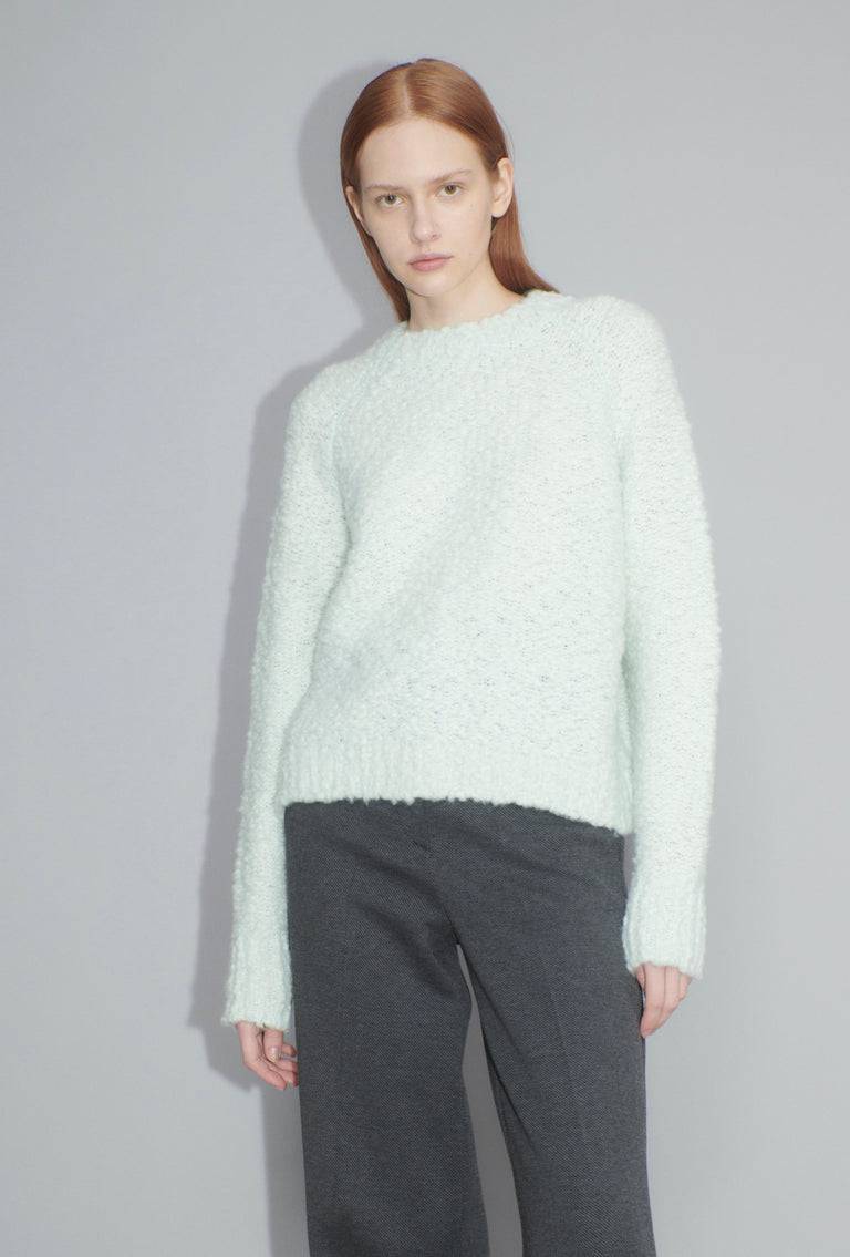 Odeeh Fluffy Wick-Yarn Pullover, Ice Green Lagerräumung